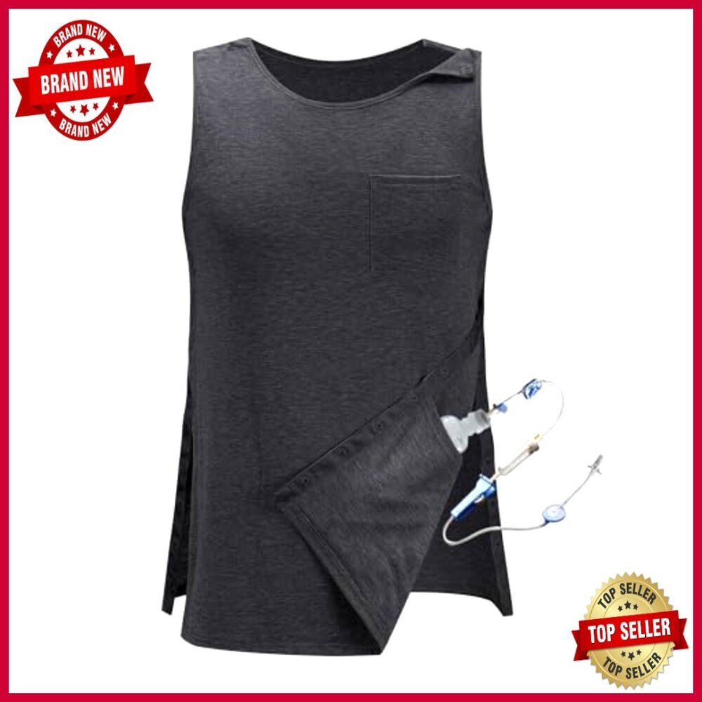 Post Surgery Tank Top with Snap Buttons for Mastectomy Recovery - Picture 4 of 5